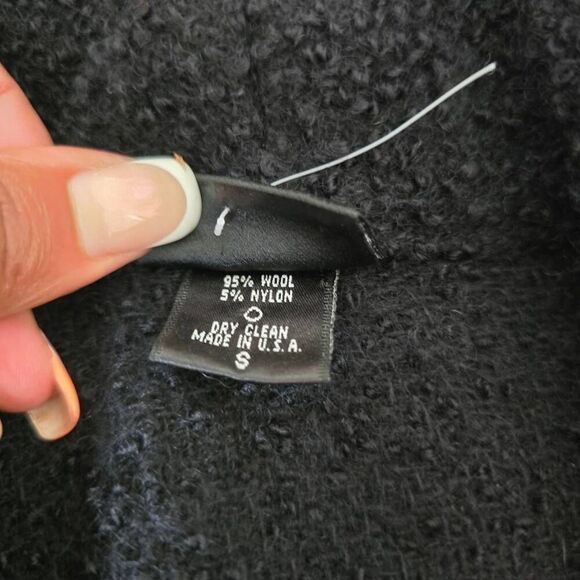 Eileen Fisher Wool Boucle Jacket Women's Small Black Long Sleeve Button Blazer C - Picture 5 of 6